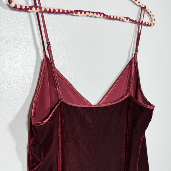 Abercrombie Burgundy Velvet Slip Mini Dress Holiday Party 90s Y2K M - Picture 6 of 6